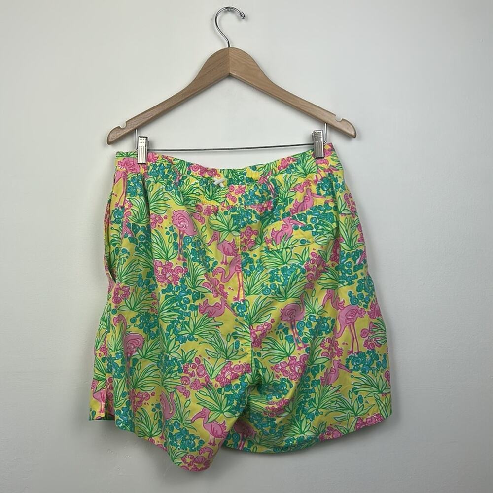 Vintage White Label Lilly Pulitzer Flamingo Print Boardshorts - Picture 2 of 3